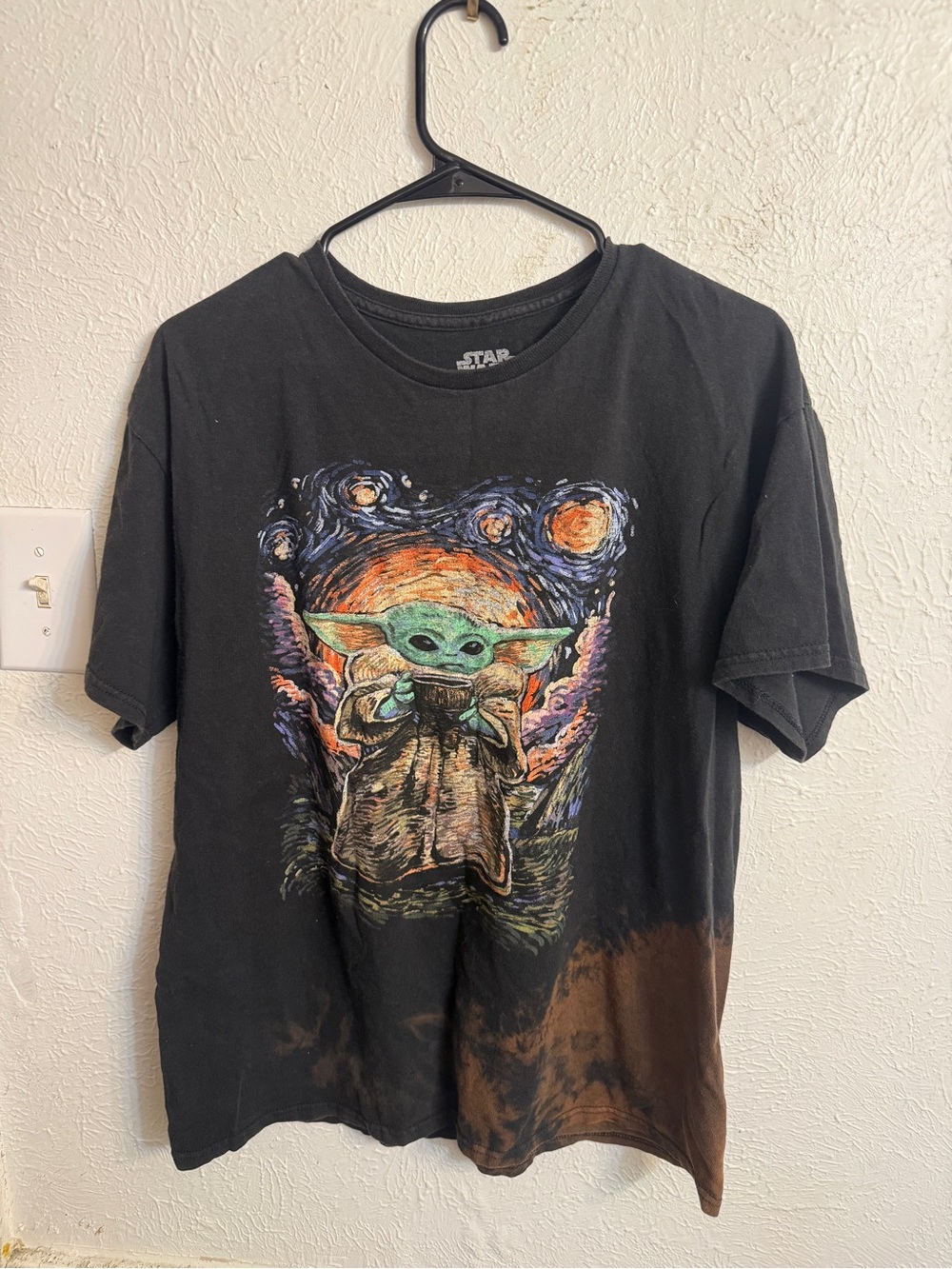 Star Wars The Child Starry Night Graphic Tee - Black with Brown Accent